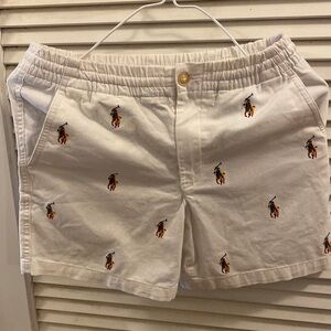Polo by Ralph Lauren White Kids Shorts with Multicolor Logo
